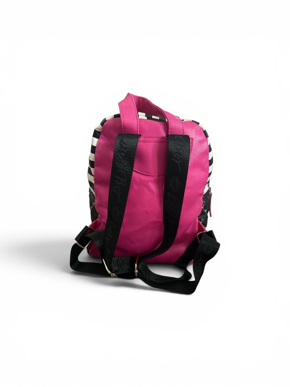 Betsy Johnson Small Quilted Backpack with Pink Accent - Casual Bag - Picture 2 of 11